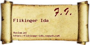 Flikinger Ida névjegykártya